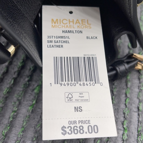 Michael Kors Hamilton Small Satchel Shoulder Leather Bag Black - Picture 15 of 16